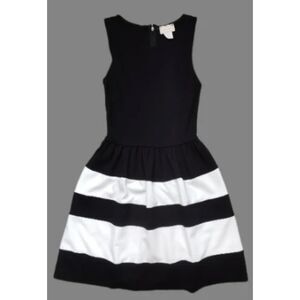 Love...ady Black and White Striped Formal Dress XS